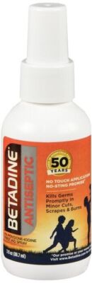 Betadine Antiseptic 5% Povidone-Iodine First Aid Dry Spray 2 oz