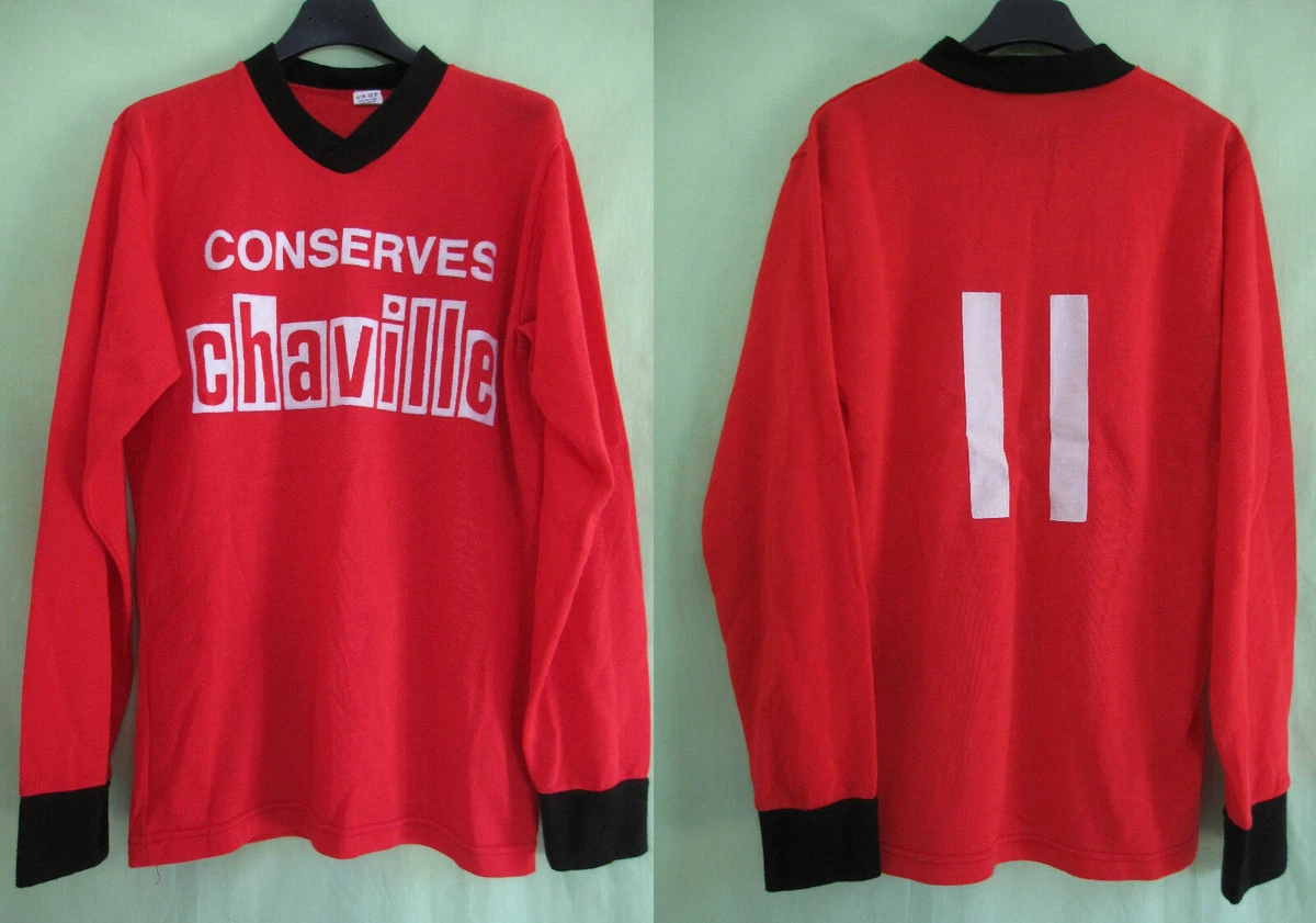 MAILLOT CONSERVES CHAVILLE #11 Noret Rouge 70'S Vintage