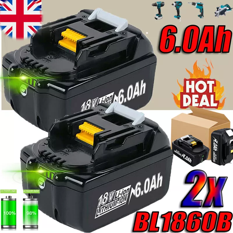 2X For Makita BL1850B 18V 6.0Ah LXT Li ion Battery BL1860B BL1860