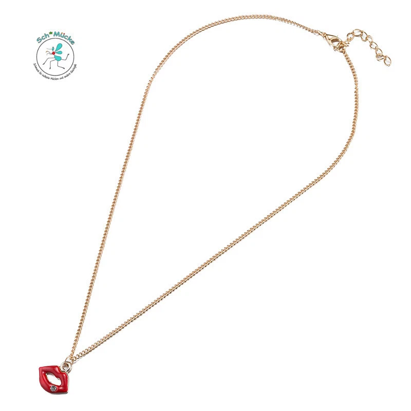 Halskette Lippen Liebe Erotik ❤ Retro Vintage Glücksbringer Geschenkidee Rarität - Bild 4 von 4