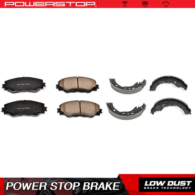 Front Ceramic Brake Pads & Rear Brake Shoes For 2009-2016 Toyota