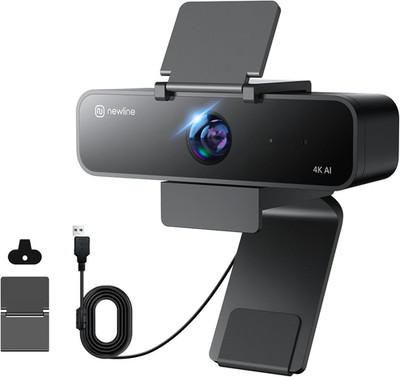 4K Webcam with Microphone, AI Presenter Tracking, Gesture Control, 95°/78°/65° F