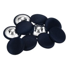 10pcs 25mm Fabric Cloth Covered with Metal Shank Round Buttons, Deep Navy