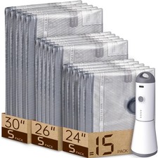 15 Pack Compression Bags, Travel Vacuum Stora...
