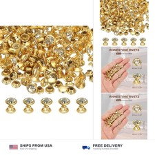PATIKIL 7mm Leather Rivets, 70 Sets Rhinestone Rivet Studs Double Cap Spikes ...