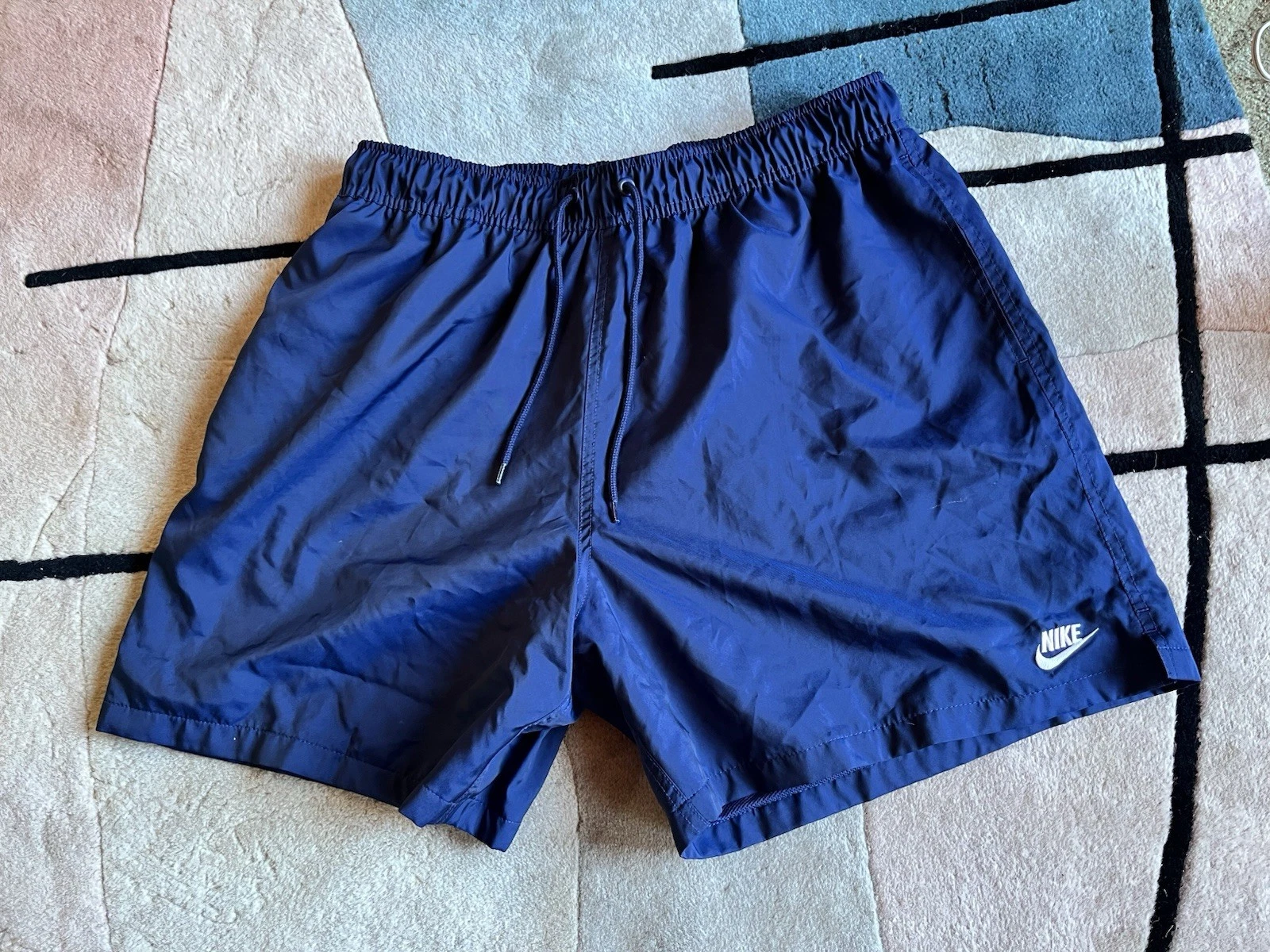 Vintage Nike Sportswear Shorts Mens XL Blue Swoosh Athletic Gym Pants 5” Inseem