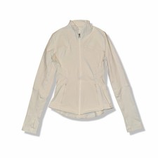 Lululemon Women  s Jacket Size 6 White Full Zip Logo Athletic Run Workout Walk