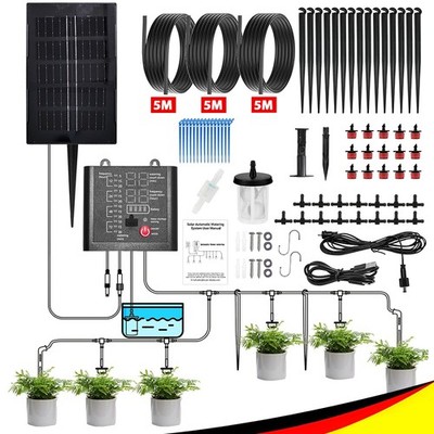 Solar Bewässerungset Automatisch Bewässerung Timer Bewässerungssystem 3x 5m