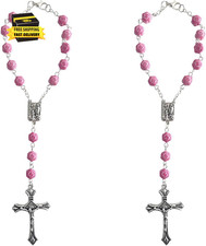 2PCS Car Rosary for Rearview Mirrors, Cross for Car Mirror Hanging Accessories,