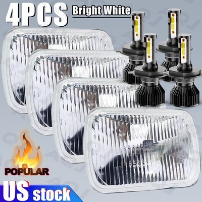 4x For Chevrolet C20 1980-1986 6000K White 4x6'' Square LED Headlights Hi/Lo Beam