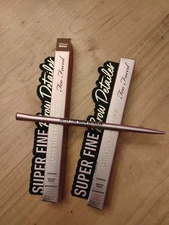 Too Faced 2 PACK! Super Fine Brow Pencil Smudge Proof WP Medium Brown 0.08g NIB