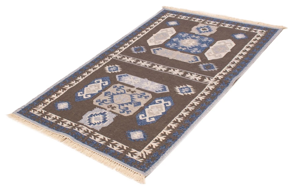 Alfombra Kilim tradicional tejida a mano vintage alfombra de lana oriental de 5'1" x 8'1" Foto 4 de 4