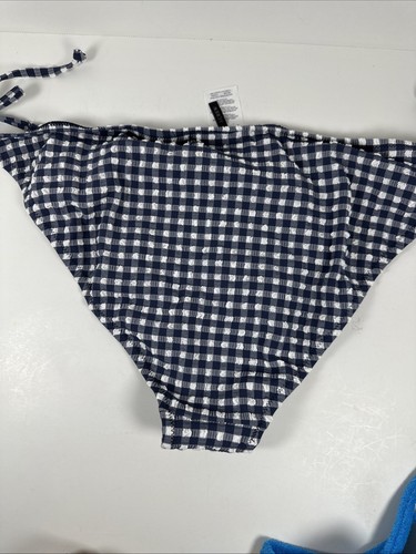2 J CREW Bikini Bottoms NEW With Tags Womens Swim Size XXL Checkered Blue - Picture 13 of 14