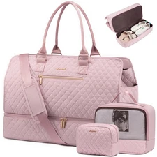 LOVEVOOK Weekender Travel Duffle Bags for Women, Large Carry On with Shoe Com...