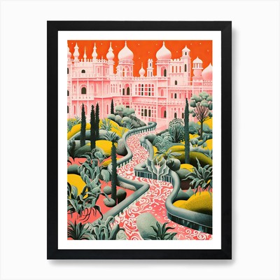 Palast von Queluz Gärten Abstrakt R Gerahmtes Wandbild Poster Leinwanddruck Bild