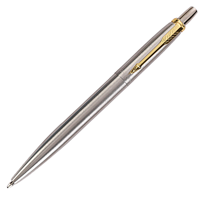 #ad Luxor Parker Jotter Ballpoint Pen Stainless Steel with Gold Trim Black Ink $14.49