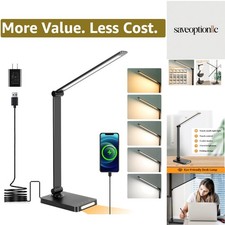 LED Desk Lamp with USB Ports,Touch Desk Lamps for Home Office with 5 Color Mo...