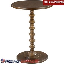 Solid Wood Round Table Sculpted Base Easy Assembly Palm Beach Collection New