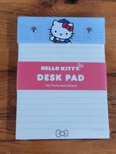 2024 Sanrio Hello Kitty Ruled White Desk Pad Notepad 150 Perforated Sheets NEW