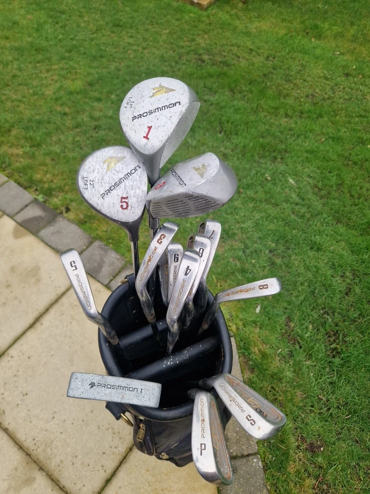 Full Set R/H Prosimmon Pro Gold Golf Clubs & Bag Excellent Starter Set See Desc - Image 2 of 4