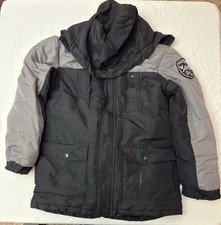 Tommy Hilfiger Boys XL 16-18 Athl Dept 85 Hooded Winter Jacket Black Gray