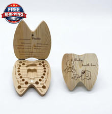 Eco-Friendly Wooden Tooth Fairy Box - Unique Tooth Shaped Keepsake Organizer for