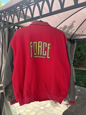 VTG Nike FORCE Jacket L Bomber Varsity USA 90's BASKETBALL WOOL 1980s OG.