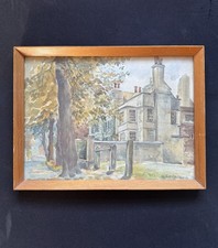 Original Signed Watercolour Painting G. Coleman Autumn Street Scene Framed