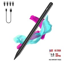 Stylus Pen for Android and IOS Touch Screen Pen,Tablet Pencil with 4 Pom Black