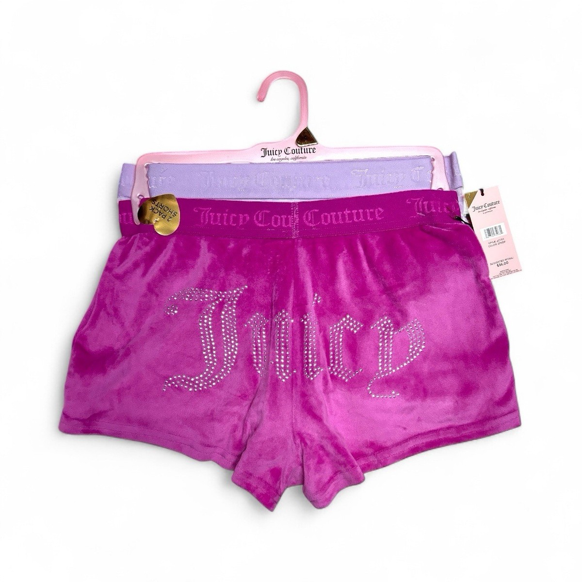 JUICY COUTURE BLACK & PINK VELOUR RHINSTONES LOGO~JC1751~ SLEEP