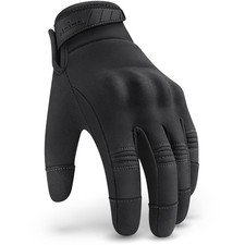 Water Resistant Black Tactical Gloves for Men Touchscreen Comfortable Fit