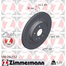 2x Zimmermann 590.2841.52 Bremsscheibe für TOYOTA RAV 4 A5 H5