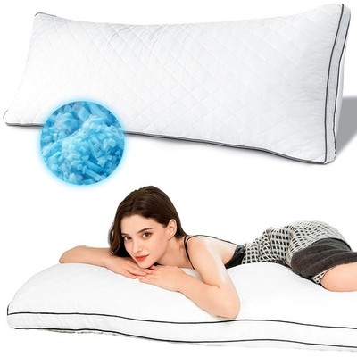 Large Full Size White Memory Foam Firm Adult Body Pillow for Sleep