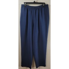 Alfred Dunner Blue Pleated Front Pull On Pants 14 Lightweight Soft Elastic Waist