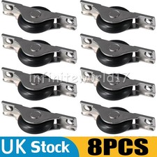 8X Sliding Door Rollers Wardrobe Wheel and Track Kit Cabinet Hardware Scroll UK