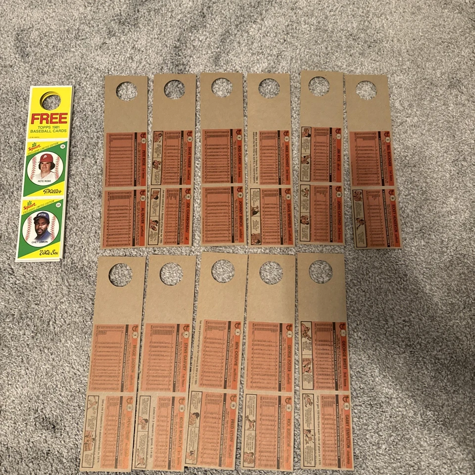 1981 TOPPS SQUIRT BASEBALL CARD 22 PANEL COMPLETE SET RICKEY HENDERSON UNCUT - Image 3 of 4