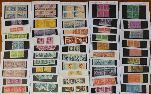 US Stamps Collection - MNH Lot Of Mostly Blocks In 49 Dealer Cards 1930s-1950s