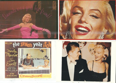 FILMSTAR MARILYN MONROE 4 POSTKARTEN