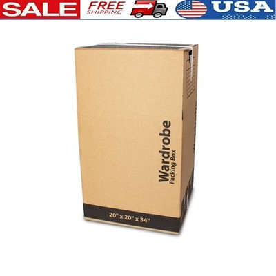 Eco-Friendly Wardrobe Box W/ Metal Hanging Bar Moving Storage 20'' x 20'' x 34 New