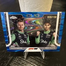 2025 Topps Chrome F1 DUO Hulkenberg Bortoleto #173 Stake Sauber Blue /150