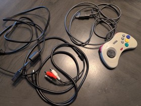 SEGA Saturn White Console Controller AC AV Boxed HST-3220 With 5 Games