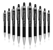 10-500 Stück Personalisierter Kugelschreiber mit Gravur & Touchpen Blau Tinte