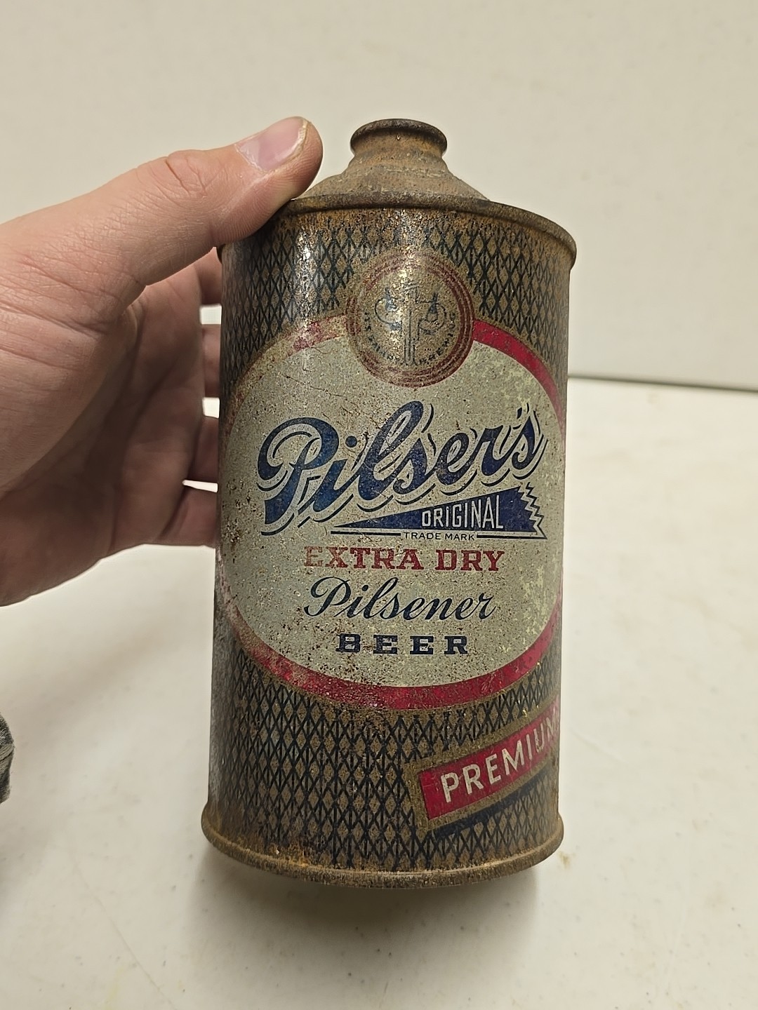 Vintage Metropolis Brewery Pilser's Extra Dry Pilsener Quart IRTP Cone Top Can
