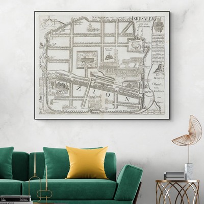 Map of Ancient Jerusalem   City Walls, Temple, Gates & Surrounding Regions