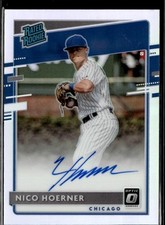 2020 Donruss Optic Nico Hoerner Rated Rookies Signatures Holo Prizm Cubs Auto