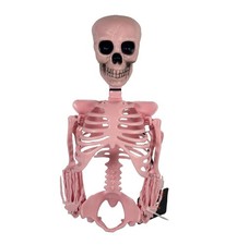 3 Ft Posable Pink Skeleton Halloween Decor Indoor Life Size Prop New W/ Tags