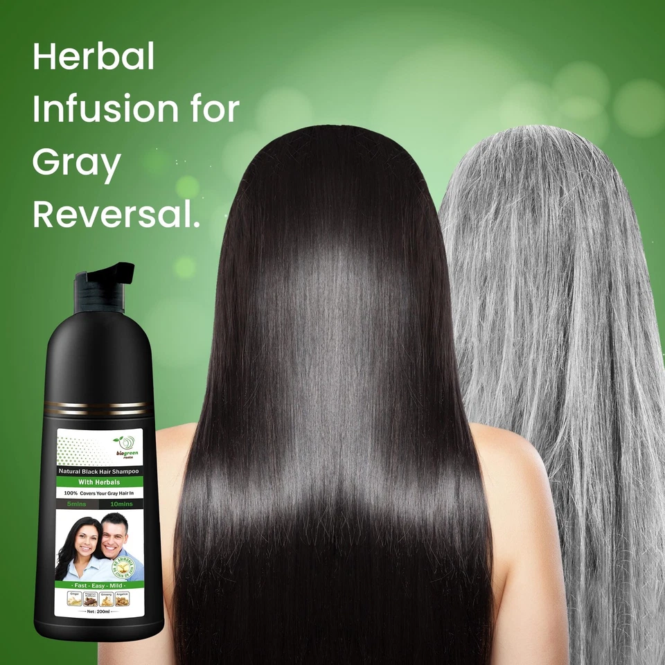 Champú para cabello a base de hierbas sin amoníaco y parabenos BIOGREEN ROOTS - tinte para el cabello Sha... Foto 3 de 4