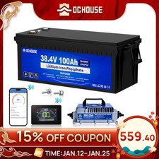 36V 100Ah Lithium Golf Cart Battery with 25A Charger Golf Cart Trolling Motor RV