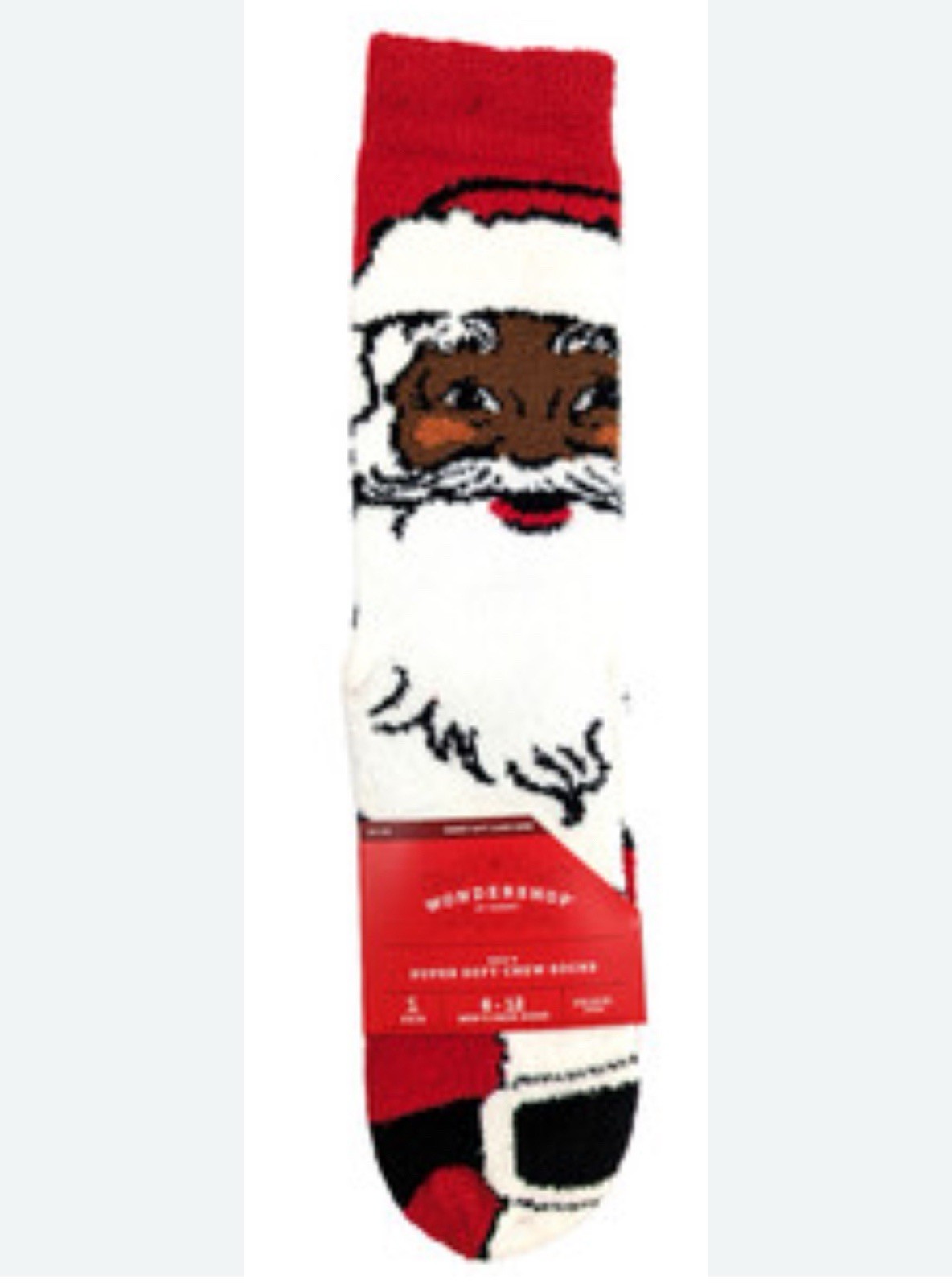 2 Pairs NEW Black Santa Men’s Christmas Crew Socks Size 6-12 2 Pairs Per Order