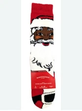 2 Pairs NEW Black Santa Men’s Christmas Crew Socks Size 6-12 2 Pairs Per Order